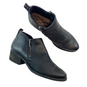 Walking Cradles Elites Ankle Boots Booties Women's 8.5 Black Zip Up Block Heel